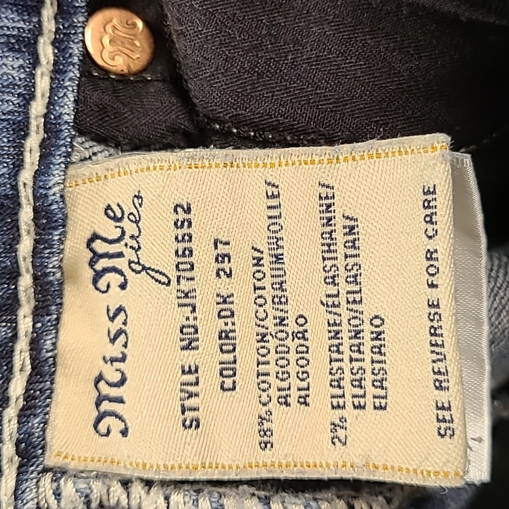 MISS ME VITAGE 10x26 GIRLS JK7066S2 SKINNY, MEDIUM FADED WASH DENIM BLUE JEANS - Picture 7 of 8